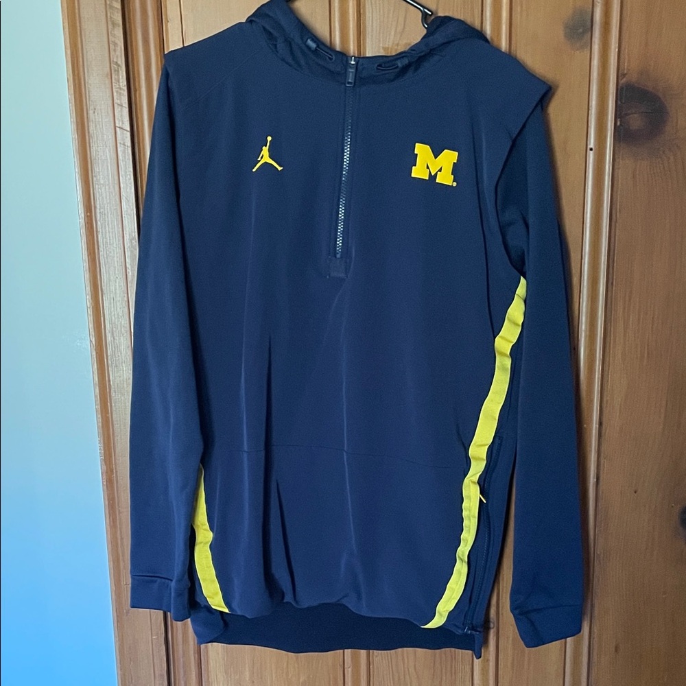 Jordan Navy Michigan Hoodie with front pockets